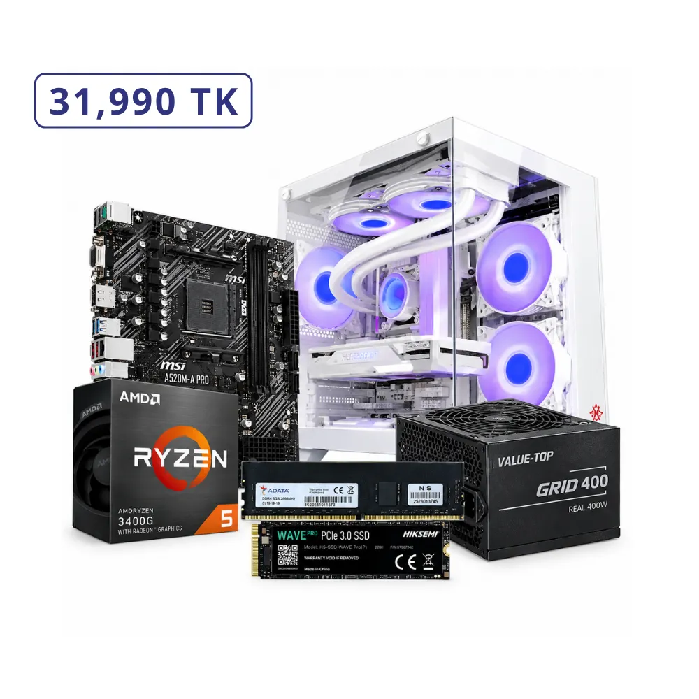 AMD Ryzen 5 3400G Processor Desktop PC