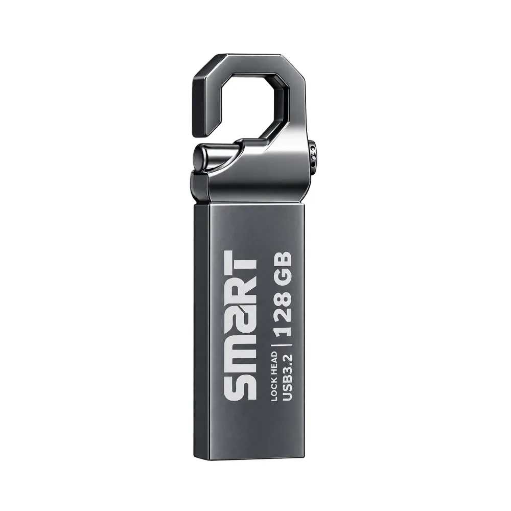SMART Lock Head 128GB USB 3.2 Silver Flash Drive